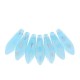 Czech Glass Daggers beads 5x16mm Blue ab Dots